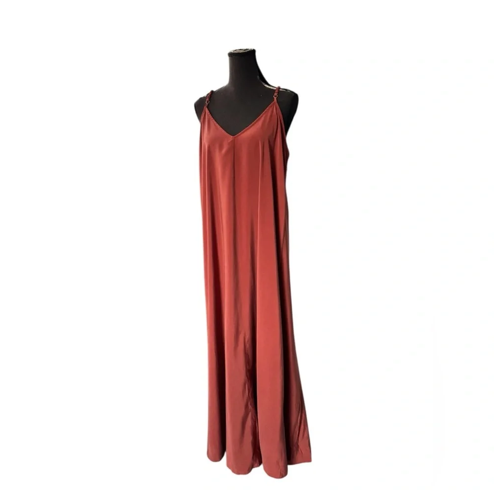 Slip Maxi Dress in Terracotta — Women - Picture 8 of 13